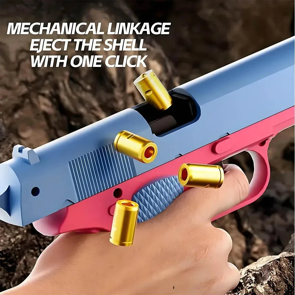 Colt 1911 Shell Soft-Bullet Gun Can Be Fired Toy Gun Fully Automatic Pistol Shooting Games for Boys Kids Christmas Gift