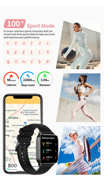 LIGE Smart Watch Answer/Make Call 1.85" Smartwatch for Android iOS Heart Rate Sleep Monitor Pedometer Waterproof Fitness Watches
