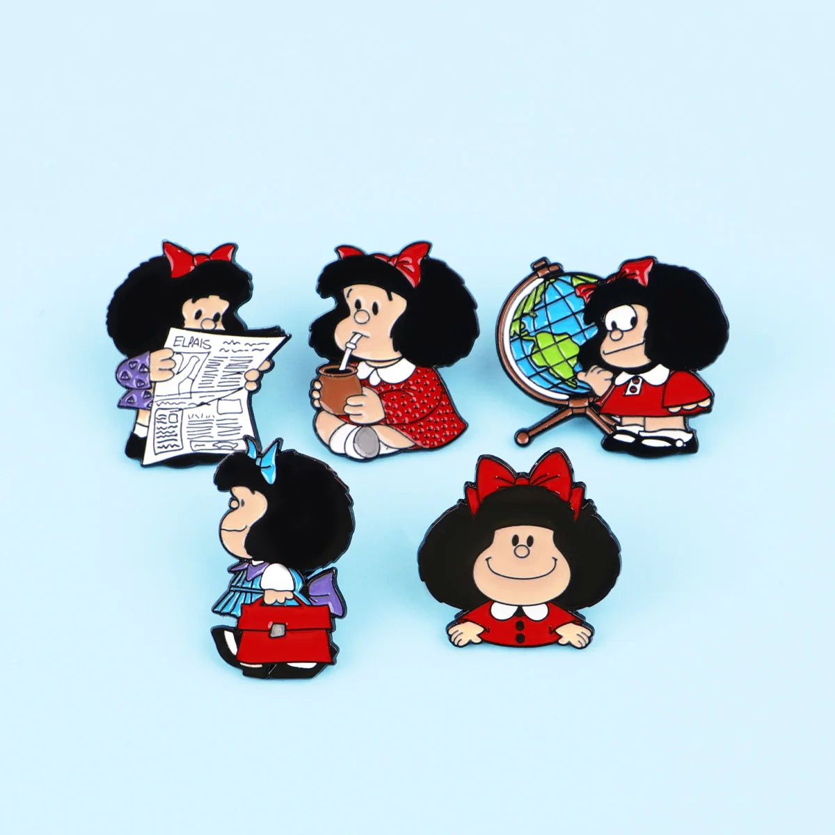 5pcs Cute Girl Enamel Pin Set Cartoon Badges on Backpack Women's Brooches Hat Lapel Pins Cosplay Accessories Toys Gifts