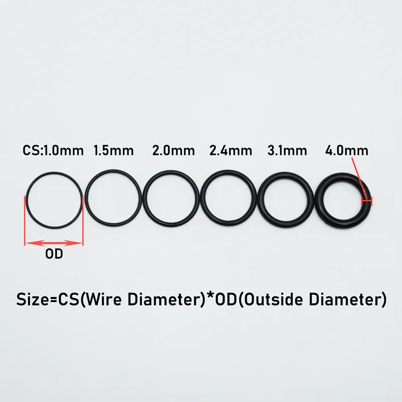 O Ring NBR Seal Washer Plumbing Gasket Thickness 1/1.5/2.0/2.4/3.1/4.0 Nitrile Butadiene Rubber Spacer Oil Resistance Oring Kit