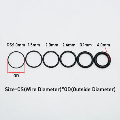 O Ring NBR Seal Washer Plumbing Gasket Thickness 1/1.5/2.0/2.4/3.1/4.0 Nitrile Butadiene Rubber Spacer Oil Resistance Oring Kit