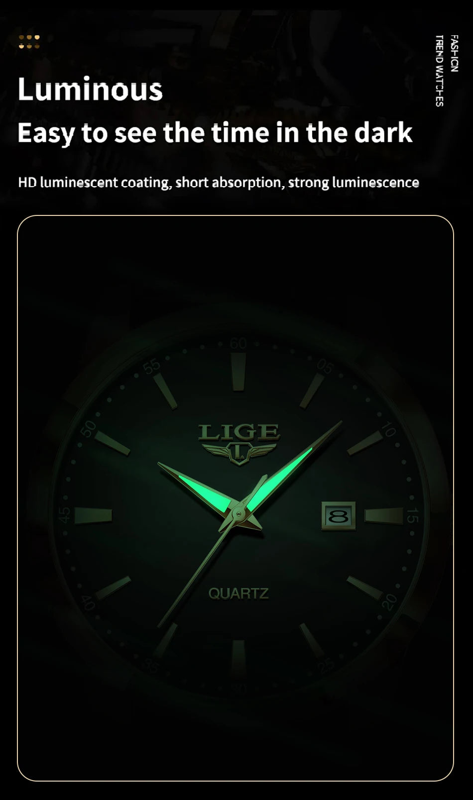 LIGE Military Watch For Men Fashion Business Watch Men Casual Leather Sport Waterproof Men's Quartz Wristwatches Reloj Hombre