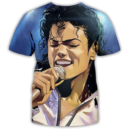 Summer Fashion Hip Hop Artist Print Retro Cool Casual Men's Harajuku Street Style Short-Sleeve Stylish Quick-Drying Breathable