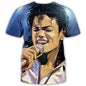 Summer Fashion Hip Hop Artist Print Retro Cool Casual Men's Harajuku Street Style Short-Sleeve Stylish Quick-Drying Breathable