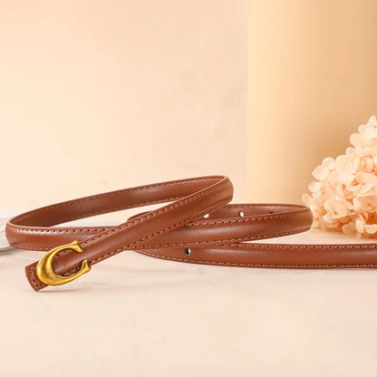 C-shaped Smooth Buckle Simple Women's Soft Durable Belt Fashion Women's Clothing Accessories Paired With Business Casual Belt