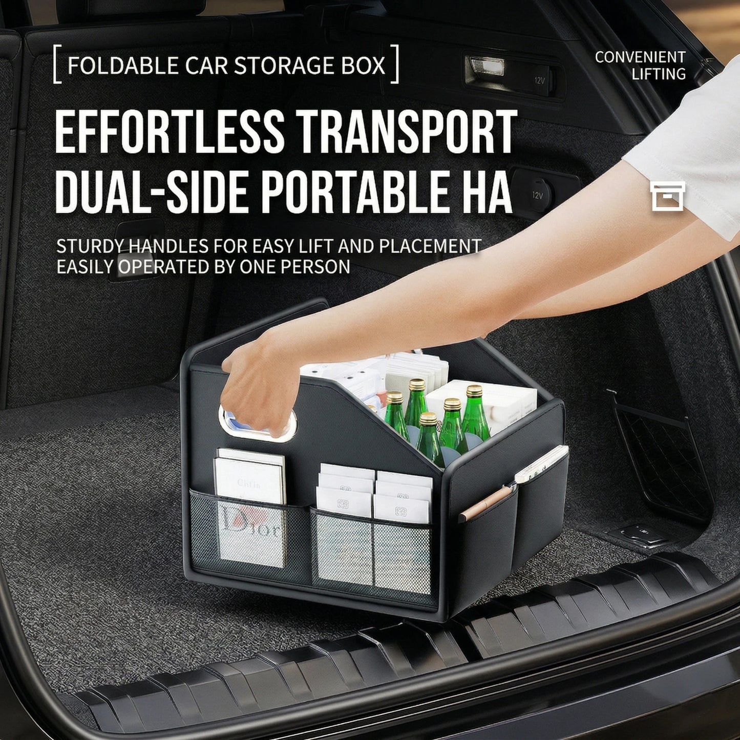 JFBONIN Car Trunk Storage Box Car Mounted Artifact Car Organizer Trunk Folding Box Inside The Car