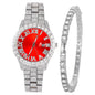 2024 Full Iced Out Watch Mens Cuban Link Chain Bracelet watch Bling Jewelry for Men Big Gold Chains Hip Hop Men Watch Set