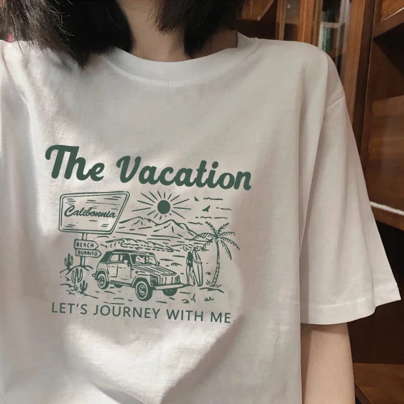 Trendy Retro Japanese Short Sleeve Loose T-Shirt Women's Summer Design Casual Student Top Crew Neck Short Sleeved Top