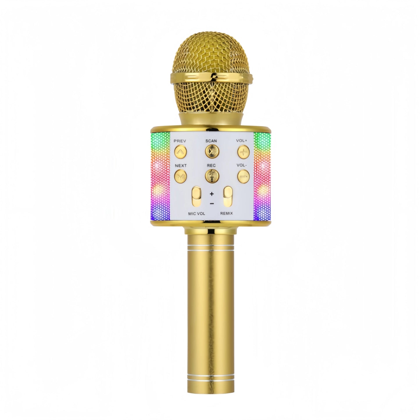 Fun Karaoke Microphone Speaker for Adults Kids, Wireless Bluetooth, Voice Changer, Echo Effect, LED Lights Microphone for Party