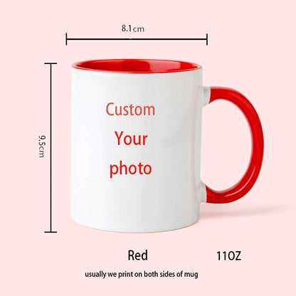 Customize Photo Black Coffee Mug - Personalized Dog Cat Familay Lover Photos Cup Tea Cup with Names Mothers' Day Surprised Gift