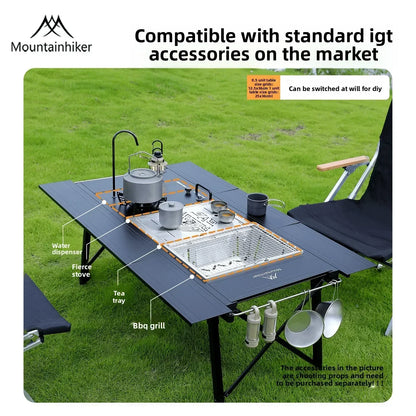 Folding IGT Camping Lift Table Mountainhiker, Portable Outdoor IGT Cooking System, 3-5 Tables, Multi-Purpose Camping Tables