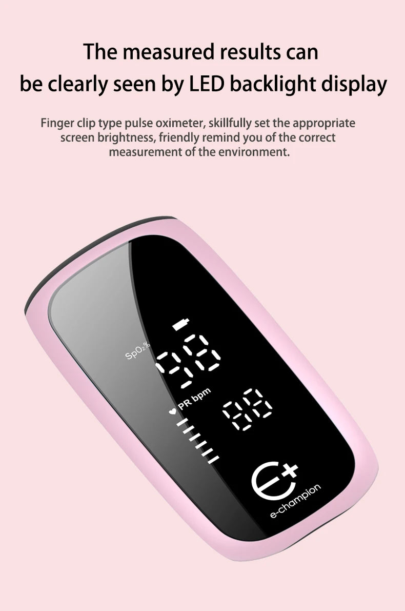 Rechargeable Medical Oximeter Strap Lanyard Fingertip Pulse Oximeter Blood Oxygen Saturation Monitor Digital LED Display Child
