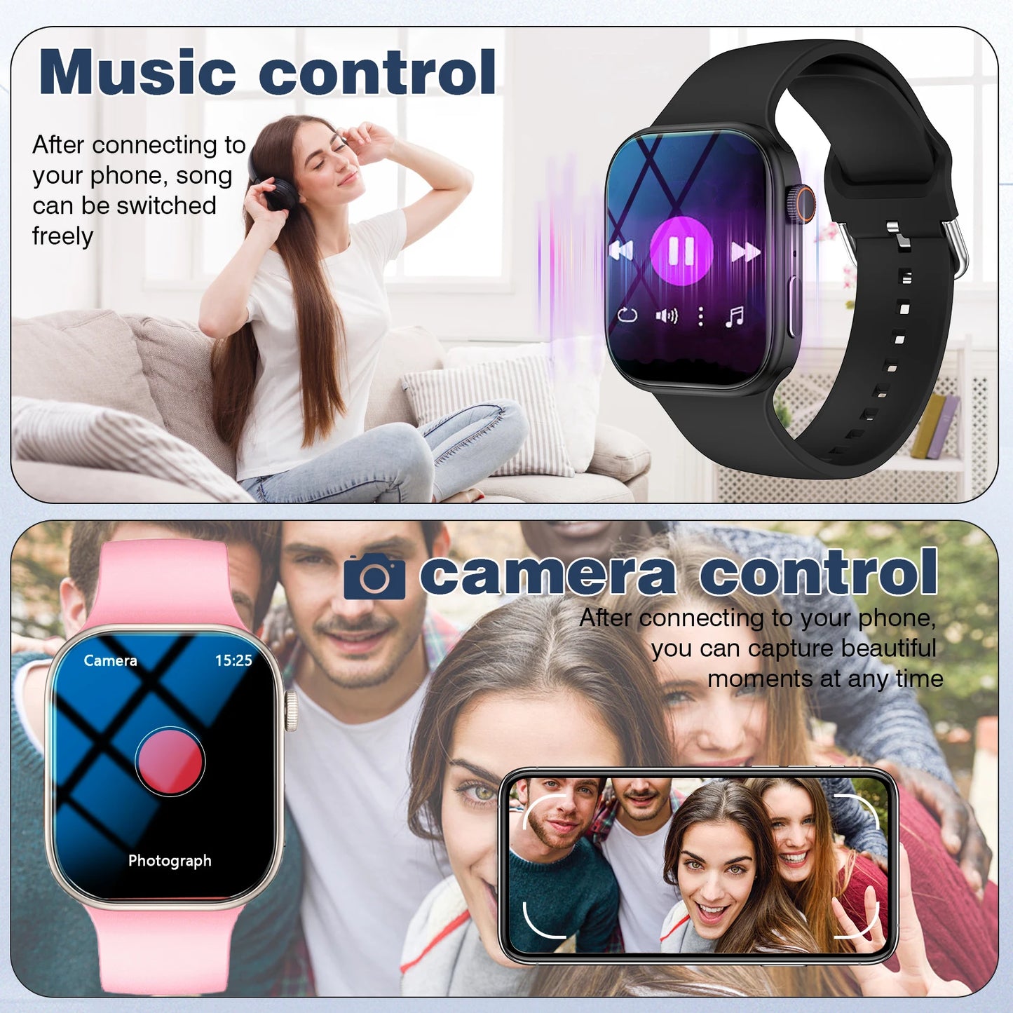 2.02 Inch HD Smartwatch, 1 Count Fashionable Smartwatch with BT Calling & Check Weather, Sports Tracking Smartwatch for Android