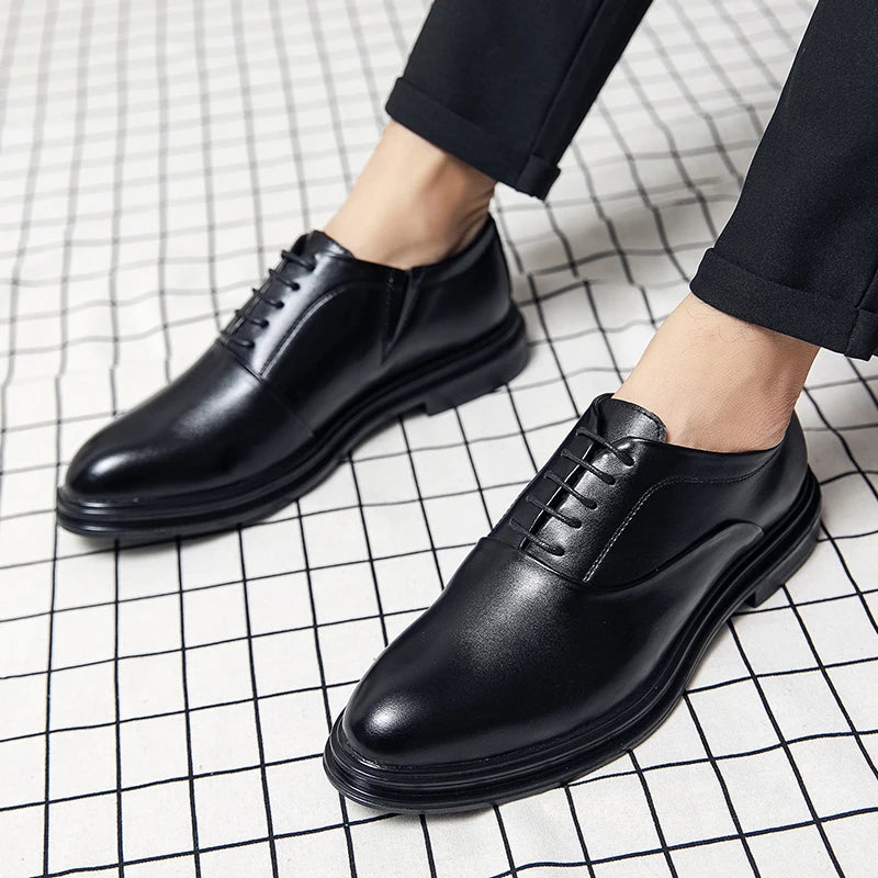 Men's Dress Shoes Classic Oxfords Leather Shoes For Men Social Brogues High Quality Casual Business Wedding Leather Shoes Man