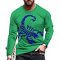 Scorpion 3D Print Long Sleeve Round-Neck Fashion Animal Pattern Men's T-Shirts Streetwear Pullovers Tops Loose Casual Man Tees
