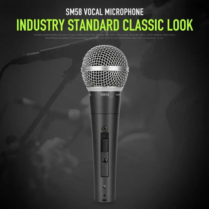 3PCS Sm58switch Wired Microphone With Clips Suitcase Cardioid Dynamic Microphone For Stage Singing Karaoke BBOX REC