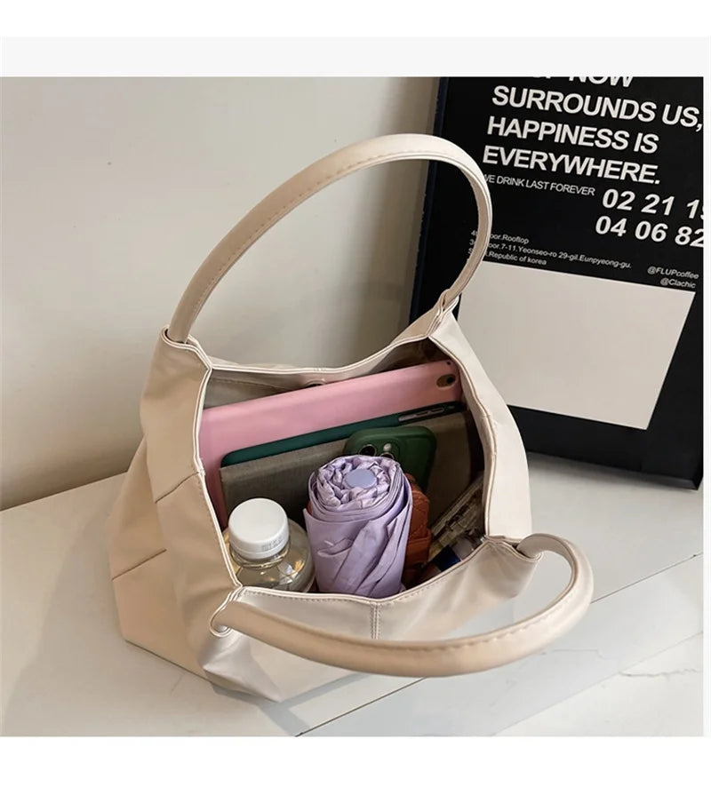 Fashion Women's Bag Large Capacity Tote Daily Commute Women's Shoulder Bag Black Soft PU Leather Handbag Shopping
