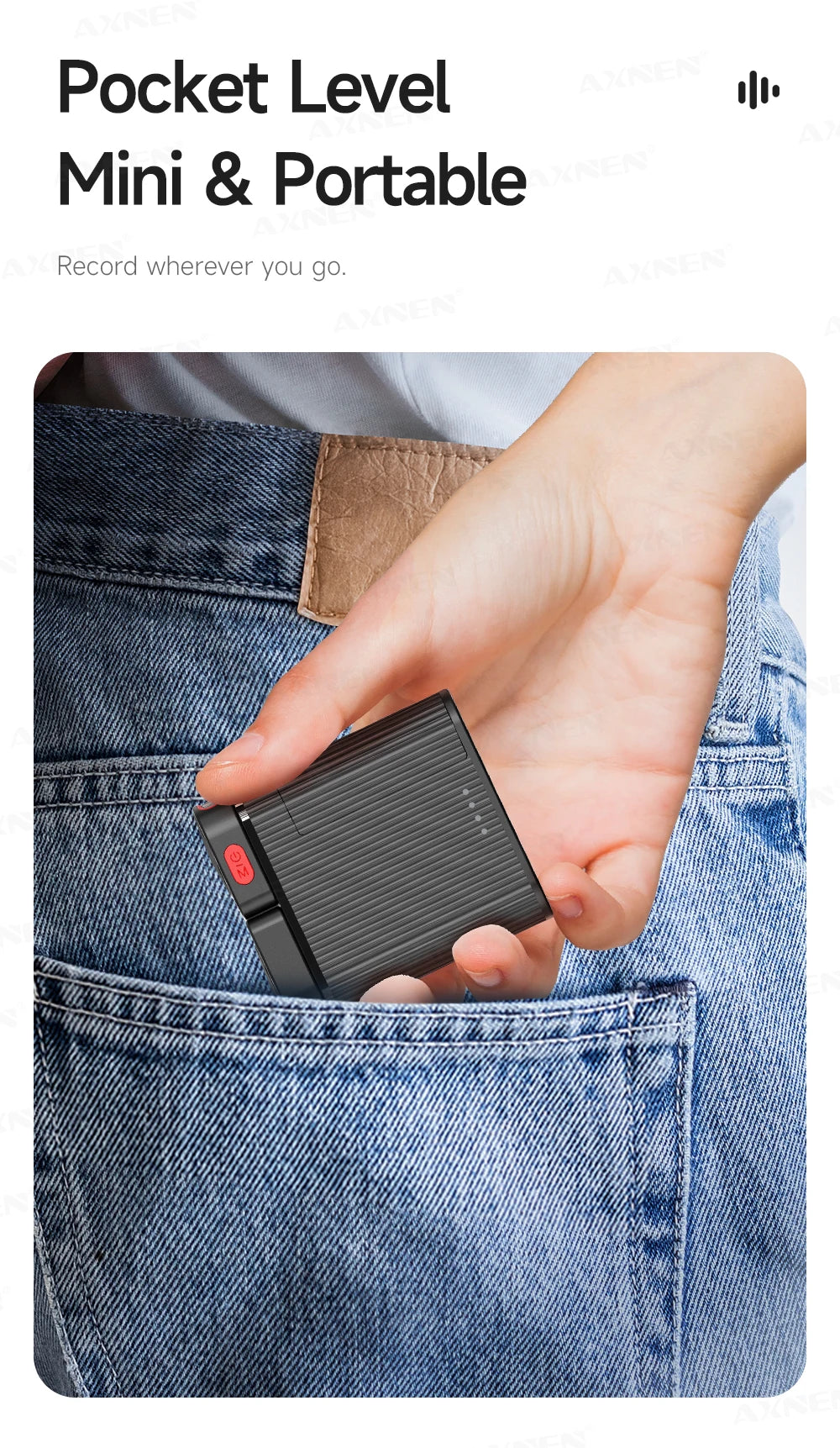 AXNEN Wireless Mini Lapel Microphone Bluetooth Magnetic Attraction Noise Reduction Card for Mobile Phone Live Broadcast Gaming
