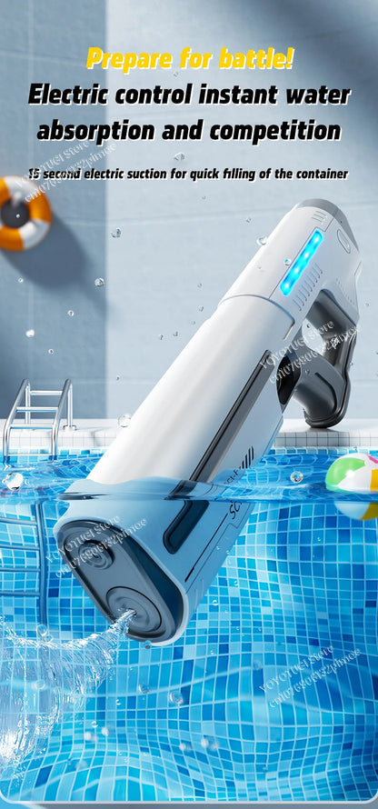 Children's Fully Automatic Water Storage Gun Large Capacity Electric Water Absorbing Toy Gun Summer Outdoor Water Toy Gift
