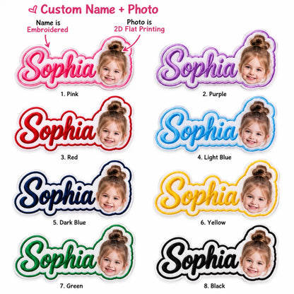 Personalized Photo Embroidered Patch, Custom Name Adhesive Back Patch, DIY Decor Badge for Backpacks,Hats,Jackets & School Gifts