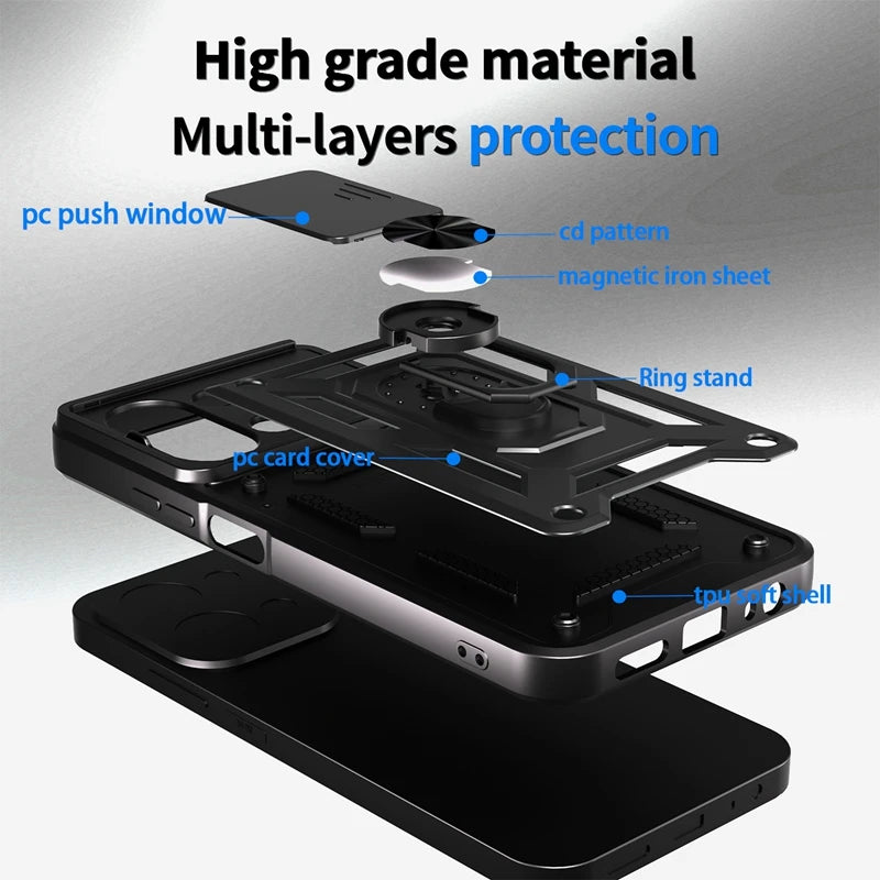 For Xiaomi Redmi 15C 4G 171mm Case Magnetic Holder Ring Armor Shockproof Cases For Redmy 15C 15 C Redmi15C Lens Protector Cover