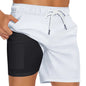 Mens Swim Trunks with Compression Liner Phone Pocket Summer Quick Dry Board Shorts Beach Shorts Swimwear Swimsuit Bathing Suits