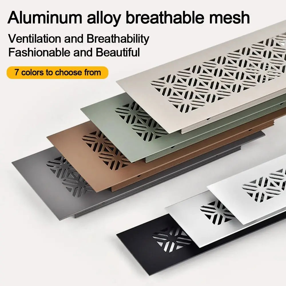 50/80cm Wide Rectangle Aluminum Alloy Air Vent Ventilator Grille Cover Doors Cabinet Wardrobe Breathable Mesh Air Vent