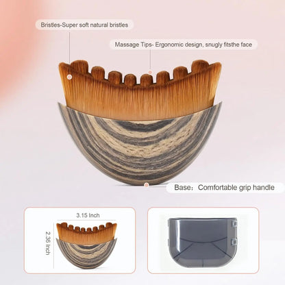 Ergonomic Contour Facial Brush Manual Lymphatic Drainage Massager Soft Bristles for Facial Cleansing And Shaping