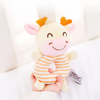 Newborn Baby Rattle Toys Cartoon Soft Animals Plush Toy Infant Hand Ring Bed Toys Baby 0-24 Months Toddler Early Educational Toy