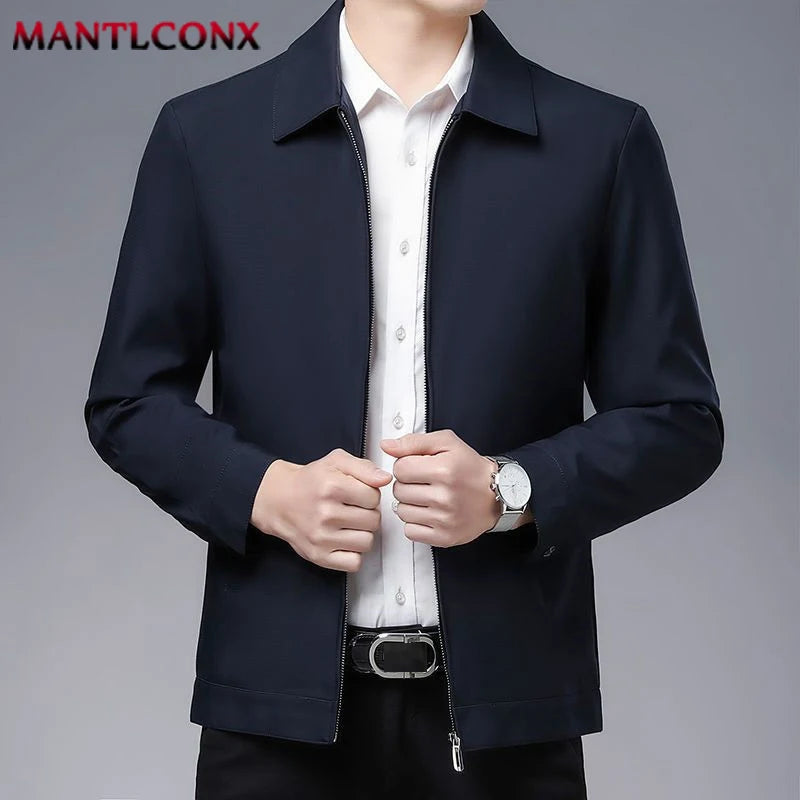 Spring Autumn Men's Jacket Thin Casual Business Jacket Men Office Dress Coat Man Social Jackets for Men Outerwear Black M-XXXL