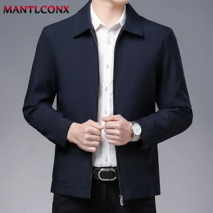 Spring Autumn Men's Jacket Thin Casual Business Jacket Men Office Dress Coat Man Social Jackets for Men Outerwear Black M-XXXL