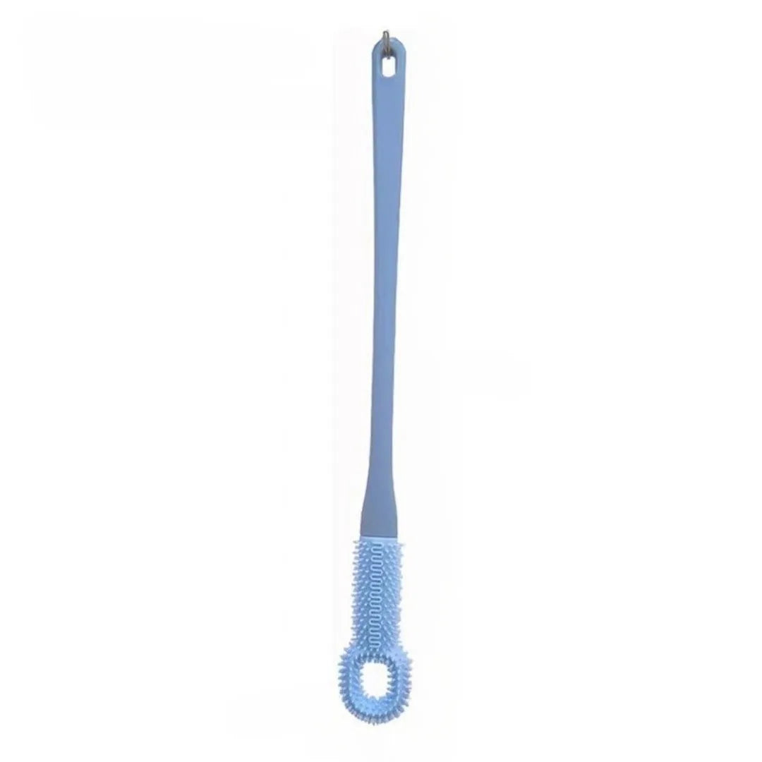1pc Comfort Silicone Brush Long Handle Hand Brush Long Haired Toe Seam Soft Rubber Toe Gap Brush Daily Shower Foot Care Tools