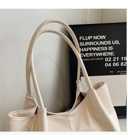 Fashion Women's Bag Large Capacity Tote Daily Commute Women's Shoulder Bag Black Soft PU Leather Handbag Shopping