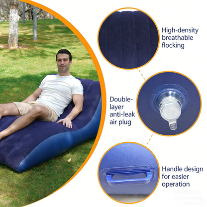 Outdoor Inflatable Velvet Lazy Sofa Tent Portable Camping Home Use S-Shape Lazy Sofa for Relaxing And Reclining