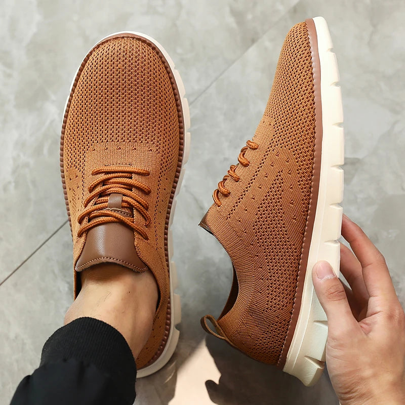 Ultra-Light Casual Knitted Shoes for Men Breathable Slip-Resistant Sneakers 2025 Flexible Soft Sole Trendy Comfortable Shoes Men