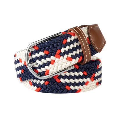 Unisex Elastic Fabric Woven Casual Women Belt Pin Buckle Expandable Braided Stretch Canvas Stylish Leisure Belts for Men