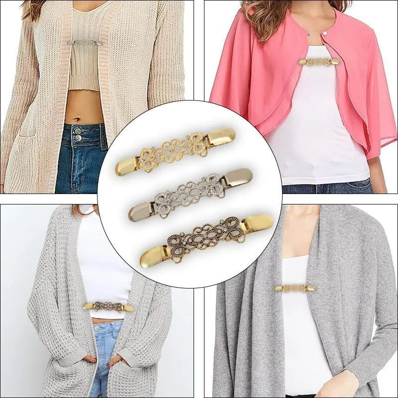 Fashion Sweater Clip Duck Clip Cardigan Buckle Shawl Brooch Blouse Pin Metal Clothes Decoration