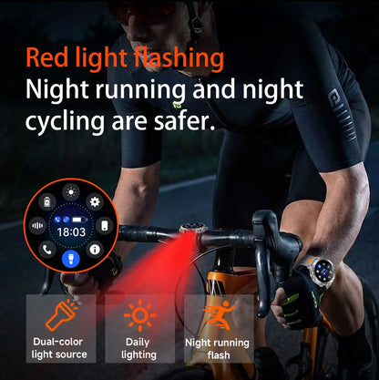 New 1400mAh Battery Sports Smart Watch 1.7” SOS+Flashlight Exercise Record Bluetooth Call Waterproof Health Watch For Android iO