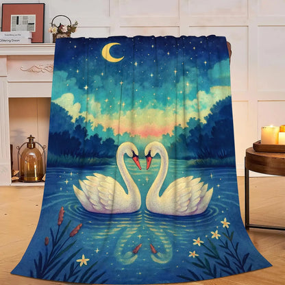 Vintage Grunge Great White Shark Letter Print Flannel Throw Blanket, Soft Warm Sofa Cover, Ocean Gift For Bedroom Daily Rest Use
