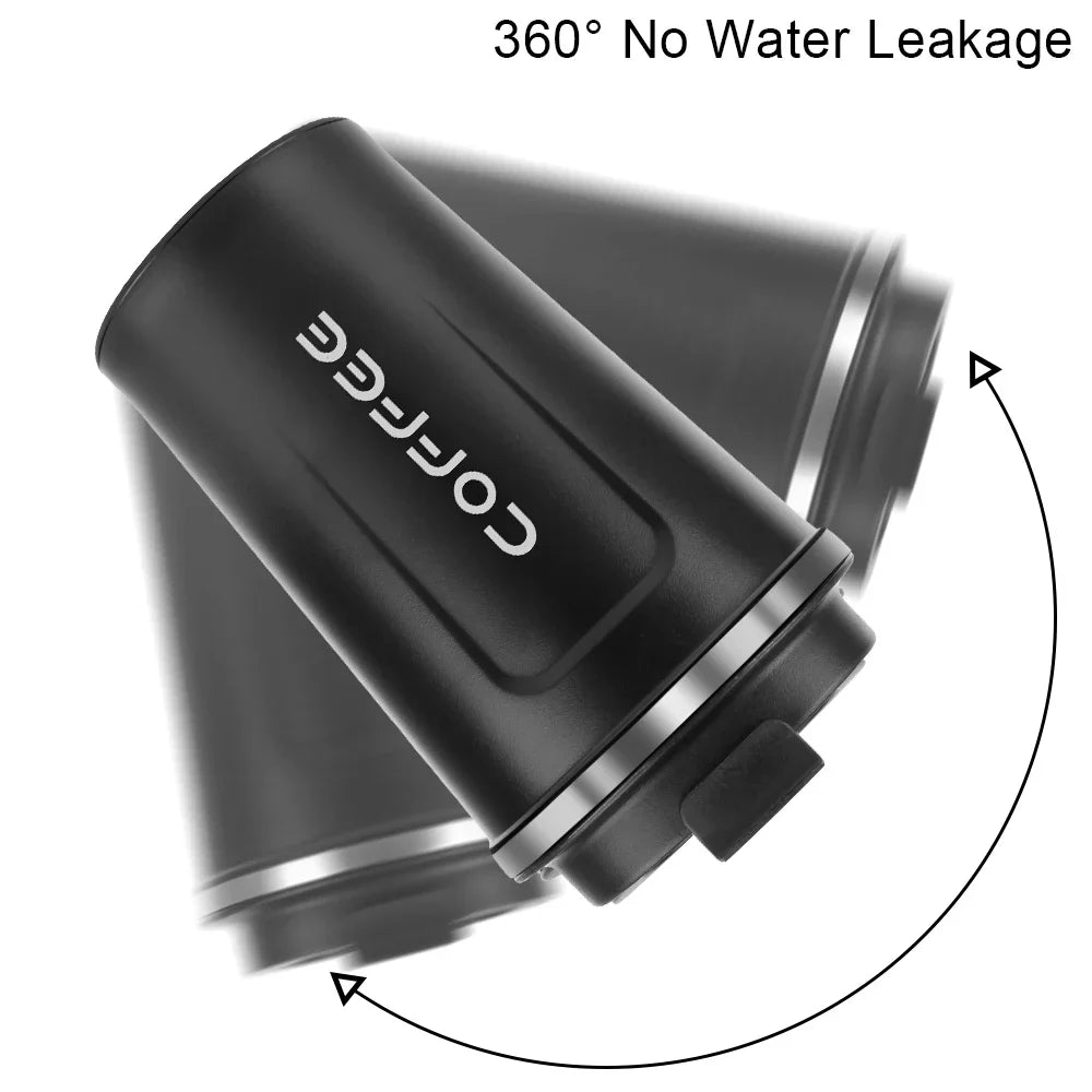 Thermo Cafe Coffee Mug Car Thermos, 380/510ml Leak-Proof Travel Cup for Tea Water Coffee, Double Stainless Steel