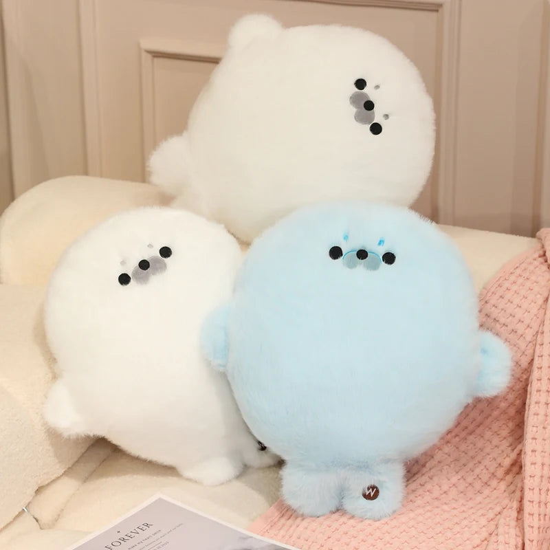 Chubby Cartoon Seal Plush Toys Cozy Soft Animal Hand Warmer Throw Pillow Office Nap Pillow Lovely Room Decor Xmas child Gift