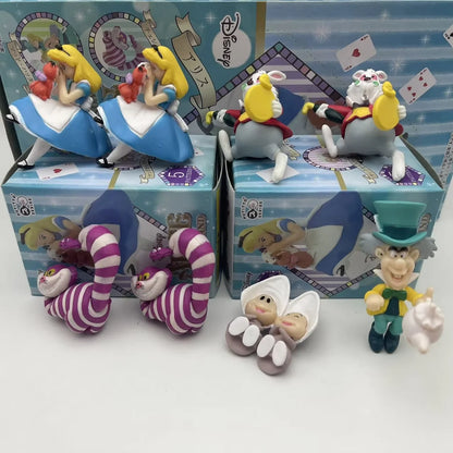 Alices In Wonderland Anime Figures Cheshir Cat White Rabbit Young Oyster Action Figure Toys Desktop Decoration Surprise Gifts