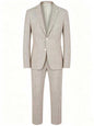 Men Summer Striped Seersucker 2 Piece Suit Wrinkle Free Light Blazer Trousers All Match Gentleman Daily Outfit