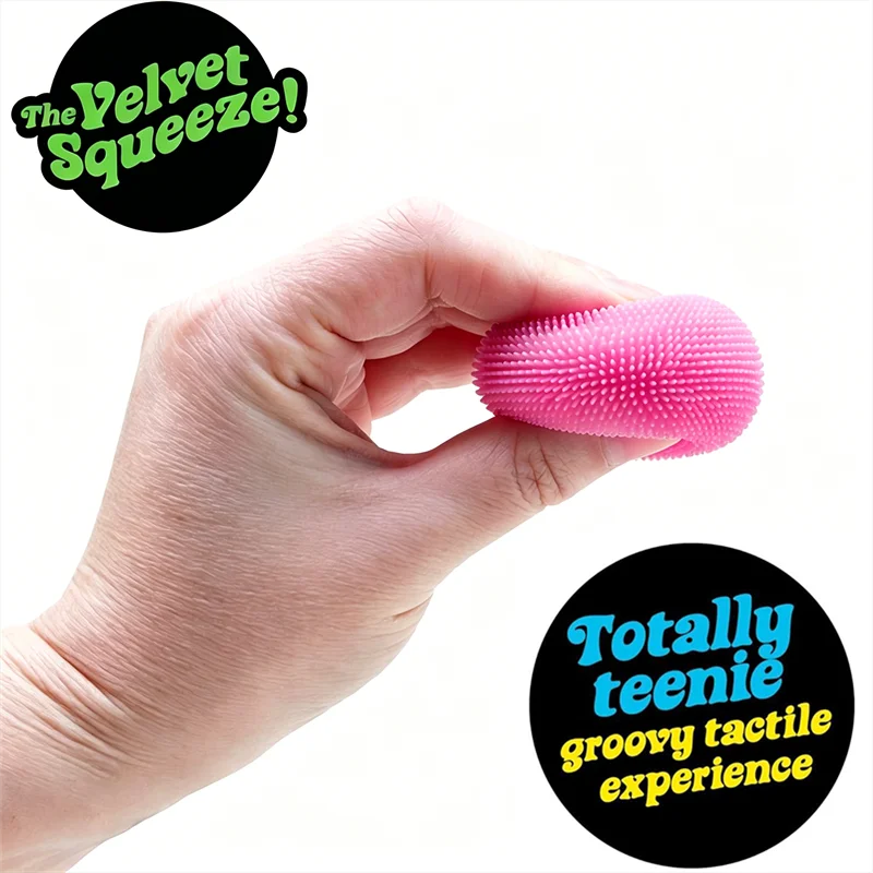 Needoh Mini 3 Pack Fuzz Ball Stress Teenie Squishy Sensory Toy The Groovy Glob Relief Fidget Non-Toxic Soft Balls for ADHD Gift