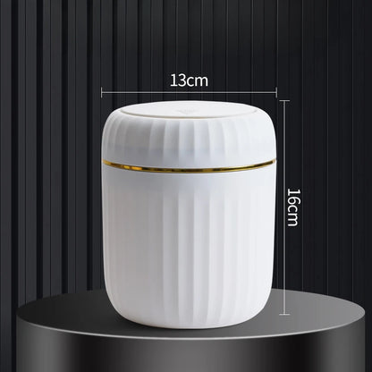 Mini Desktop Trash Can with Lid Garbage Waste Bin Organizer Bedroom Office Desk Storage Box Made Durable Plastic Home Supplies