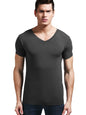 Modal summer round neck tight men's short sleeve V-neck T-shirt solid color vest T-shirt slim-fit sports undershirt