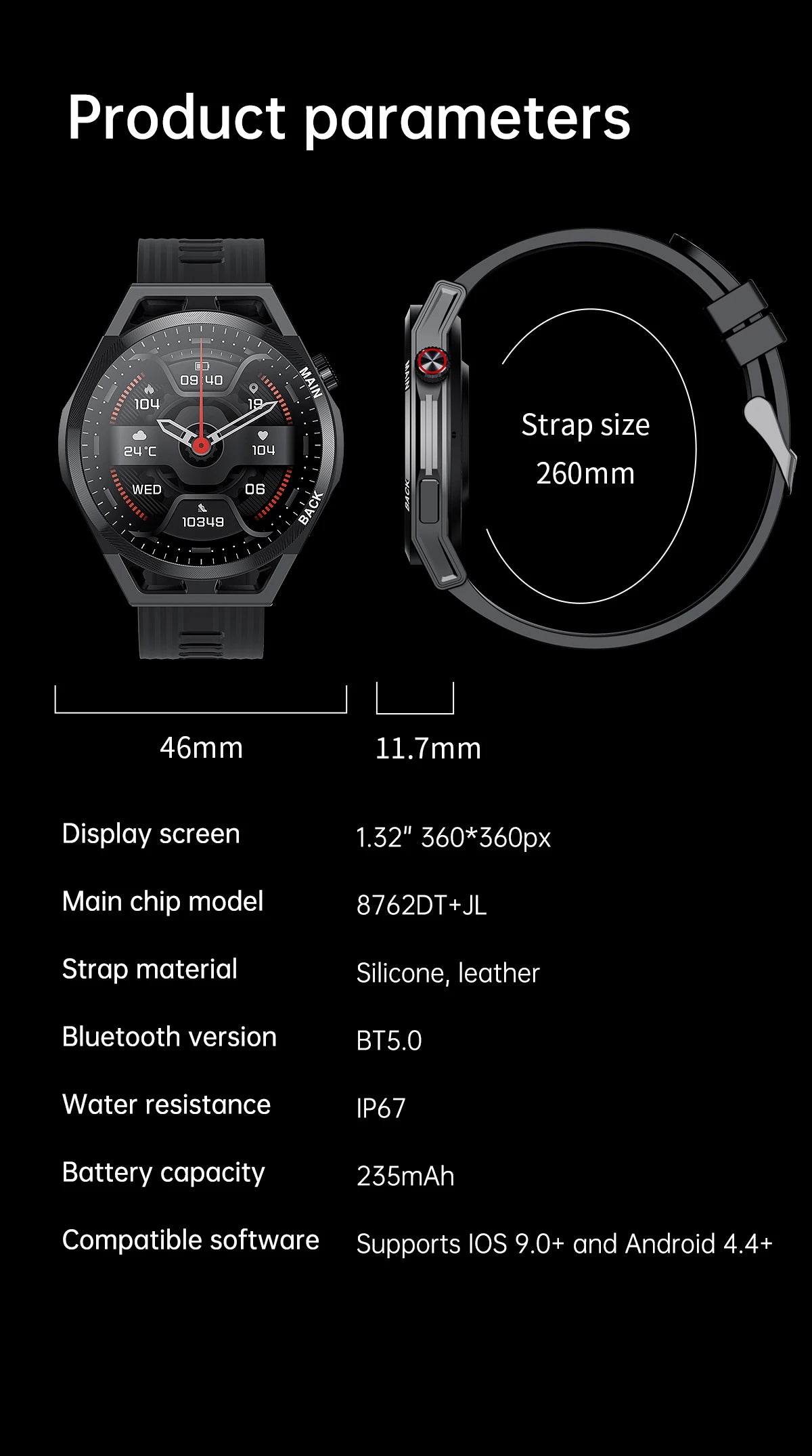 LIGE NFC 2026 New Ultra Military Smart Watch Men 1.32" IPS IP67 Waterproof ECG Smartwatch   For iOS Android Sports Smart Watches
