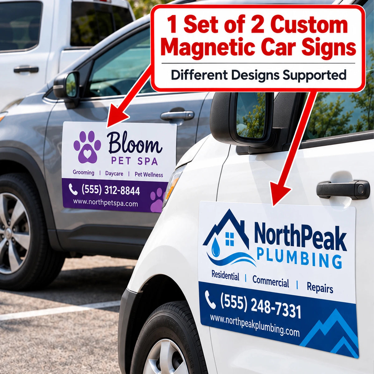 Custom Car Magnetic Sign Personalized Vehicle Logo Text Decal for Cars Trucks Business Advertising Door Magnet