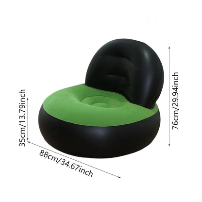 Inflatable Sofa PVC L Shaped Air Couch for Camping Outdoor Home Living Room Black and Green|Home & Garden | Furniture