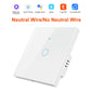 Tuya Smart Wifi Light Switch No Neutral Wire Touch Panel EU 1/2/3 Gang Wall Switch Wireless Control Voice Control Alexa Google